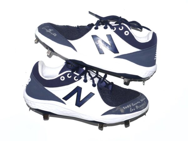 Cade Bunnell 2023 Mississippi Braves Game Worn & Signed Blue & White New Balance Baseball Cleats