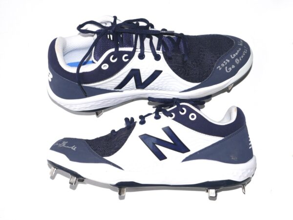 Cade Bunnell 2023 Mississippi Braves Game Worn & Signed Blue & White New Balance Baseball Cleats1