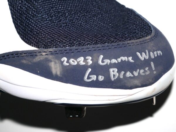 Cade Bunnell 2023 Mississippi Braves Game Worn & Signed Blue & White New Balance Baseball Cleats