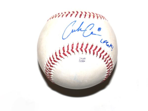 Coleman Crow Binghamton Rumble Ponies Game Used & Signed LFGM! Official Minor League Baseball