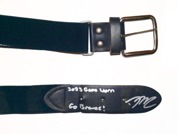 David McCabe 2023 Rome Braves Game Worn & Signed Baseball Belt