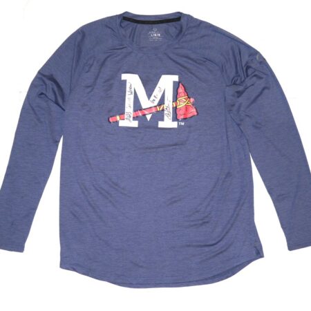 Javier Valdes 2023 Game Worn & Signed Official Mississippi Braves Long Sleeve EvoShield Shirt