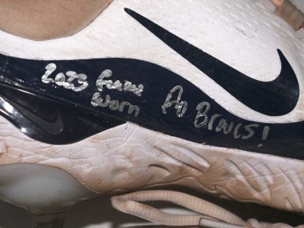 Landon Stephens 2023 Mississippi Braves Game Worn & Signed White & Navy Nike React Baseball Cleats