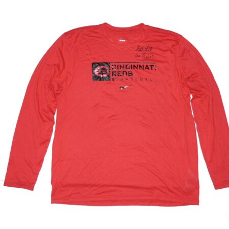 Stuart Fairchild 2023 Player Issued & Signed Official Cincinnati Reds Baseball FAIRCHILD #57 Long Sleeve Nike Dri-Fit Shirt