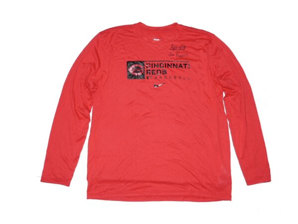 Stuart Fairchild 2023 Player Issued & Signed Official Cincinnati Reds Baseball FAIRCHILD #57 Long Sleeve Nike Dri-Fit Shirt