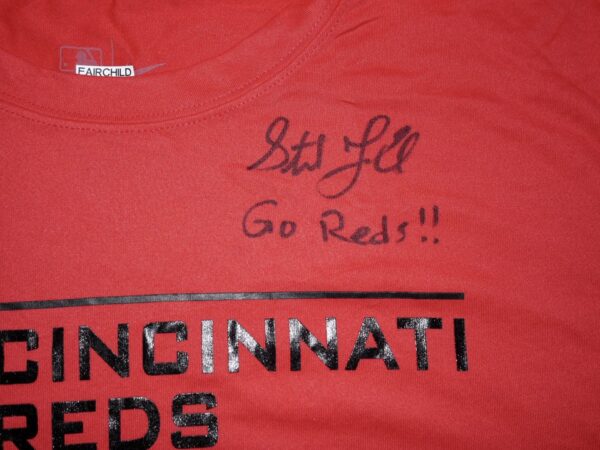 Stuart Fairchild 2023 Player Issued & Signed Official Cincinnati Reds Baseball "FAIRCHILD #57" Long Sleeve Nike Dri-Fit Shirt