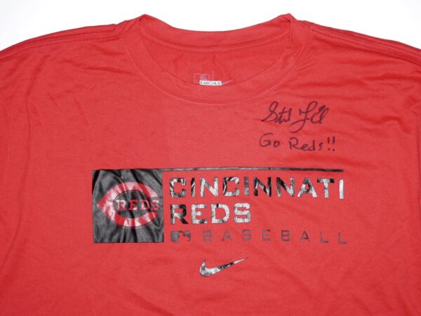 Stuart Fairchild 2023 Player Issued & Signed Official Cincinnati Reds Baseball "FAIRCHILD #57" Long Sleeve Nike Dri-Fit Shirt