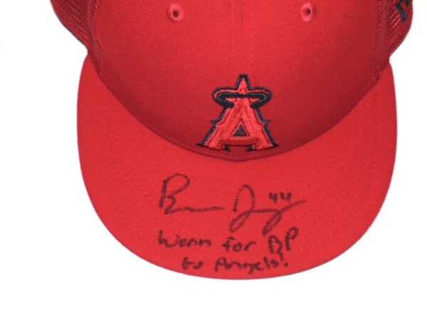 Ben Joyce 2023 Batting Practice Worn & Signed Official Los Angeles Angels "JOYCE" New Era 59FIFTY Hat