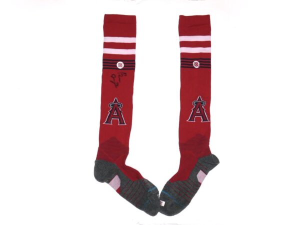 Ben Joyce 2023 Game Worn & Signed Official Los Angeles Angels 44 JOYCE Stance Socks