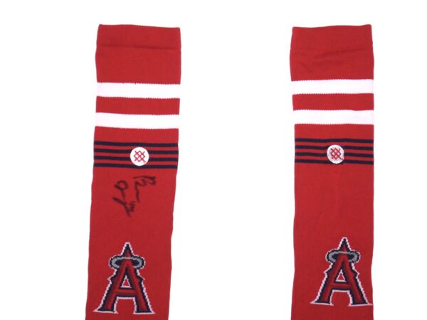 Ben Joyce 2023 Game Worn & Signed Official Los Angeles Angels 44 JOYCE Stance Socks