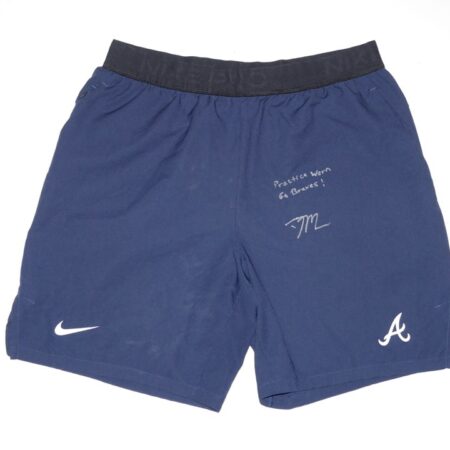 David McCabe 2023 Practice Worn & Signed Official Atlanta Braves Nike Dri-Fit XL Shorts