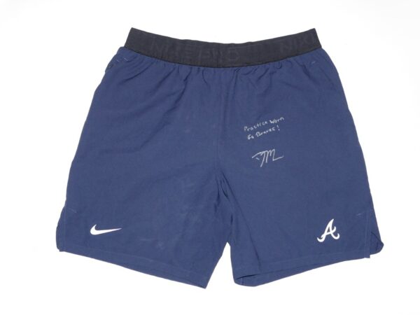 David McCabe 2023 Practice Worn & Signed Official Atlanta Braves Nike Dri-Fit XL Shorts