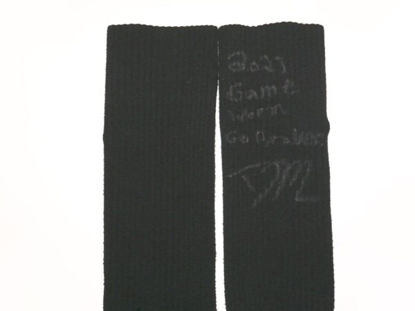 David McCabe 2023 Rome Braves Game Worn & Signed Black & Gray EvoShield Socks