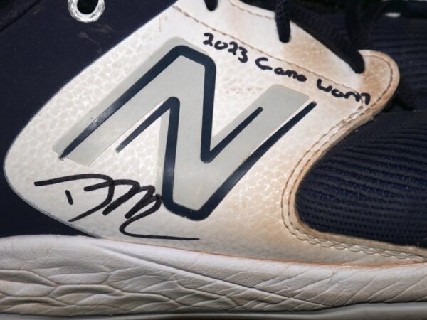 David McCabe 2023 Rome Braves Game Worn & Signed Blue & White New Balance Baseball Cleats