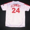 Herbert Iser Reading Fightin Phils Batting Practice Worn & Signed Mike Schmidt Replica Jersey