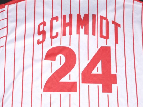 Herbert Iser Reading Fightin Phils Batting Practice Worn & Signed Mike Schmidt Replica Jersey