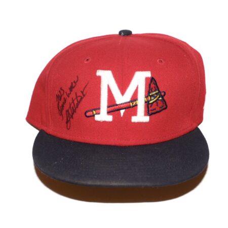 Javier Valdes 2023 Game Worn & Signed Official Mississippi Braves Road New Era 59FIFTY Hat