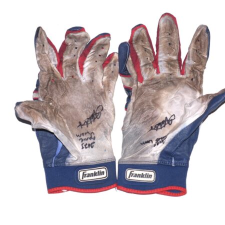 Javier Valdes 2023 Mississippi Braves Game Worn & Signed Franklin Powerstrap Batting Gloves