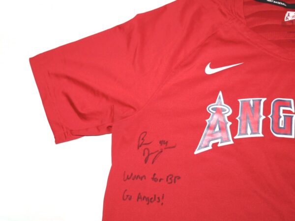 Ben Joyce 2023 Player Issued & Signed Official Los Angeles Angels #44 Nike Authentic Collection V-Neck Shirt - Worn for BP!