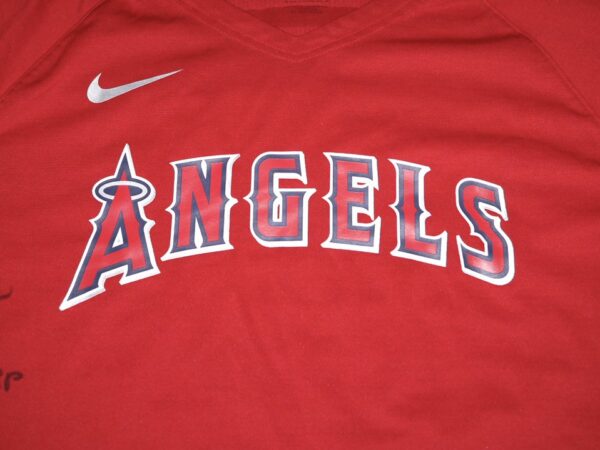 Ben Joyce 2023 Player Issued & Signed Official Los Angeles Angels #44 Nike Authentic Collection V-Neck Shirt - Worn for BP!