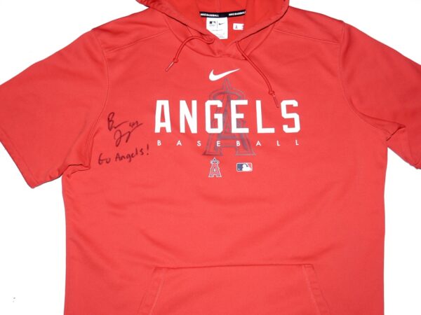 Ben Joyce 2023 Player Issued & Signed Official Los Angeles Angels Baseball 44 JOYCE Nike Therma-Fit Pullover Hoodie