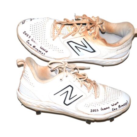 Cade Bunnell 2023 Mississippi Braves Game Worn & Signed New Balance Baseball Cleats