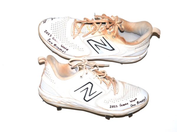 Cade Bunnell 2023 Mississippi Braves Game Worn & Signed New Balance Baseball Cleats