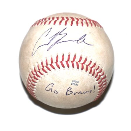 Cade Bunnell Mississippi Braves Signed Game Used Official Minor League Baseball