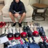 Cade Bunnell with 2023 Mississippi Braves Game Worn & Signed New Balance Baseball Cleats