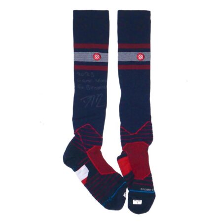 David McCabe 2023 Rome Braves Game Worn & Signed Official Stance MCCABE 9 Socks