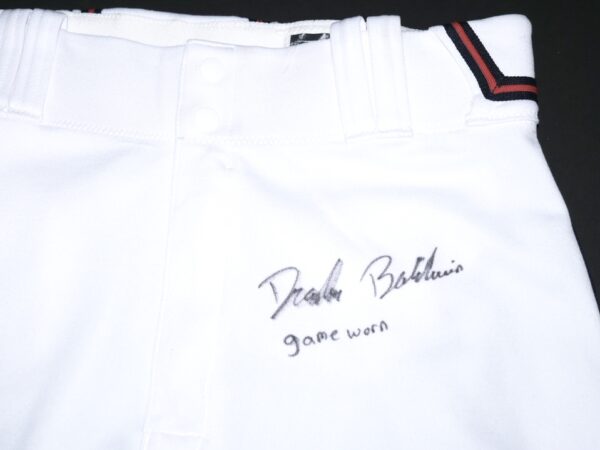 Drake Baldwin Game Worn & Signed Official White Rome Braves Nike Pants