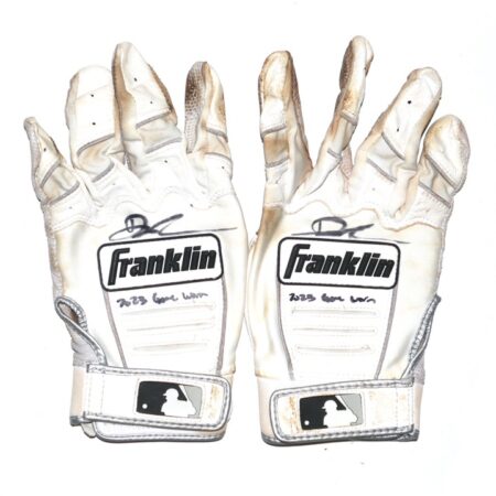 Drew Lugbauer 2023 Mississippi Braves Game Worn & Signed Franklin Batting Gloves