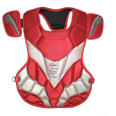 Drew Lugbauer Rome Braves Game Worn & Signed Red & Silver Force3 Chest Protector