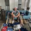 Drew Lugbauer with 2023 Mississippi Braves Game Worn & Signed Under Armour Batting Gloves