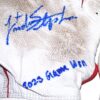 Landon Stephens 2023 Mississippi Braves Game Worn & Signed White & Red Franklin Batting Gloves