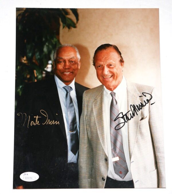 Baseball Hall of Famers Monte Irvin New York Giants and Stan Musial St Louis Cardinals Signed Autographed 8 x 10 Photo - JSA