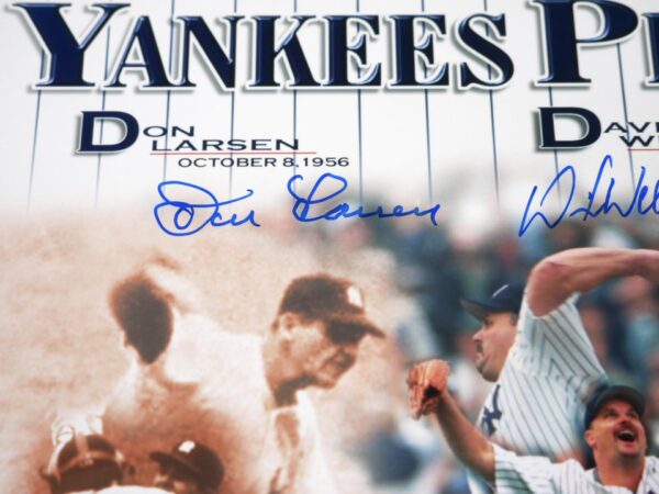 Don Larsen, David Wells and David Cone Signed New York Yankees Perfection 8 x 10 Photo - PSA