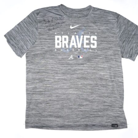 Drake Baldwin 2023 Practice Worn & Signed Official Atlanta Braves Baseball BALDWIN 73 Nike Dri-Fit Shirt