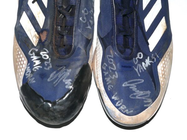 Indigo Diaz 2023 Somerset Patriots Game Worn & Signed Adidas Boost Baseball Cleats