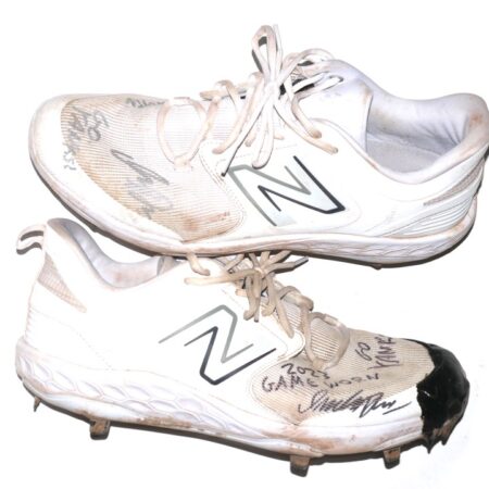 Indigo Diaz 2023 Somerset Patriots Game Worn & Signed New Balance Baseball Cleats