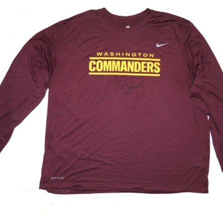 Jaryd Jones-Smith 2023 Training Worn & Signed Official Washington Commanders TEAM Nike Dri-Fit 4XL Shirt