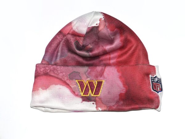 Jaryd Jones-Smith Team Issued & Signed Official Washington Commanders Ink Dye Cuffed New Era Knit Hat