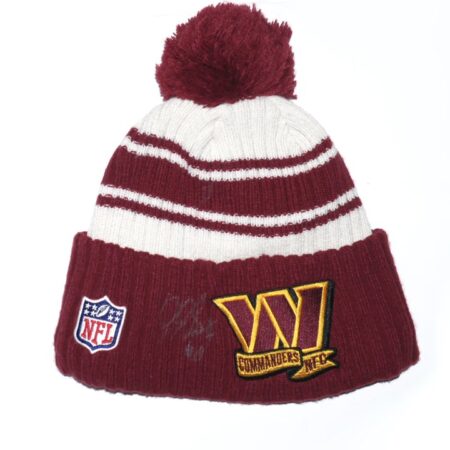 Jaryd Jones-Smith Team Issued & Signed Official Washington Commanders New Era Knit Beanie Hat