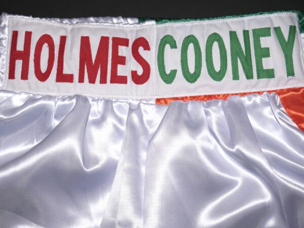 Larry Holmes & Gerry Cooney Autographed Custom Boxing Trunks - JSA Witnessed COA