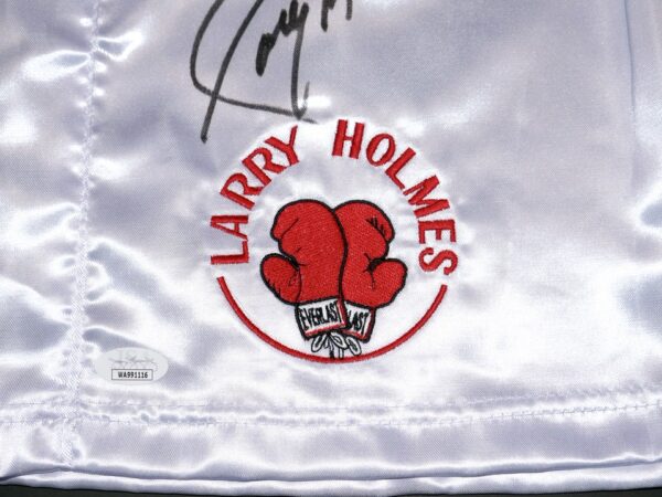 Larry Holmes & Gerry Cooney Autographed Custom Boxing Trunks - JSA Witnessed COA