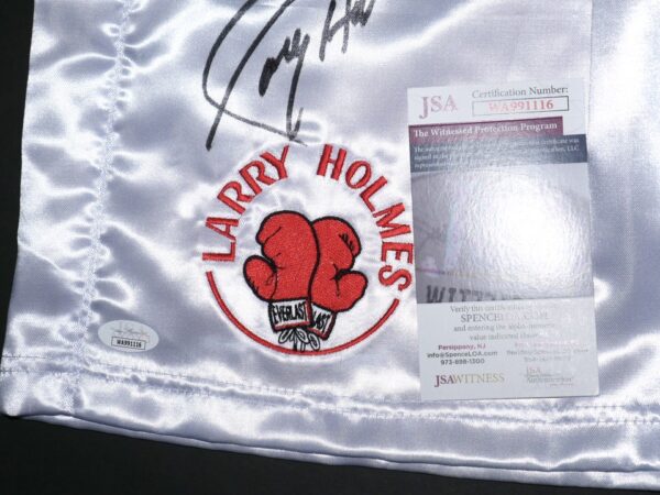 Larry Holmes & Gerry Cooney Autographed Custom Boxing Trunks - JSA Witnessed COA