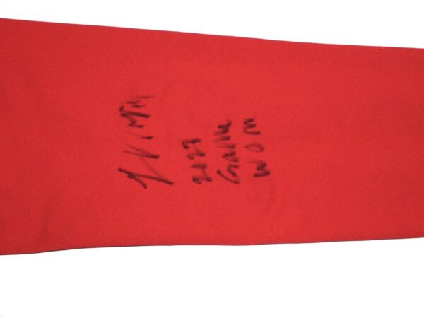 Logan O'Hoppe 2023 Los Angeles Angels #14 Game Worn & Signed Red Arm Sleeve
