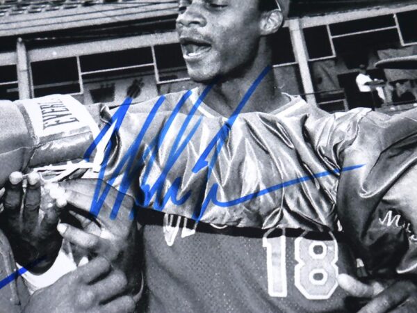 New York Mets Dwight Gooden Darryl Strawberry & Boxing Hall of Famer Mike Tyson Signed 11x14 Black & White Photo - JSA