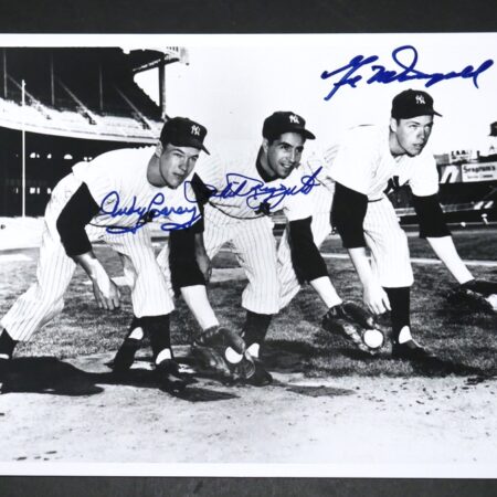 Phil Rizzuto, Andy Carey & Gil McDougald Signed New York Yankees 8 x 10 Photo - JSA LOA