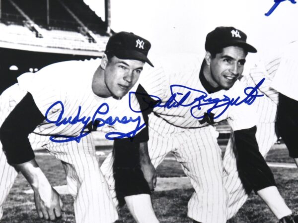 Phil Rizzuto, Andy Carey & Gil McDougald Signed New York Yankees 8 x 10 Photo - JSA LOA